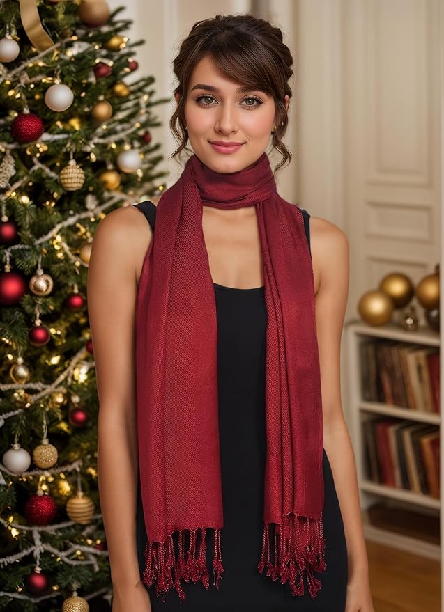 Achillea Soft Silky Pashmina Scarf for Women – Shawl Wrap for Evening Dresses, Bridesmaids, Weddings & Everyday Wear