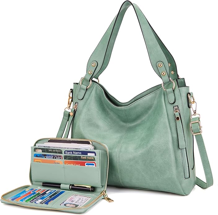 Women's Hobo Handbags Crossbody Bags Ladies Tote Shoulder Bags Purses and Wallet Set 2pcs