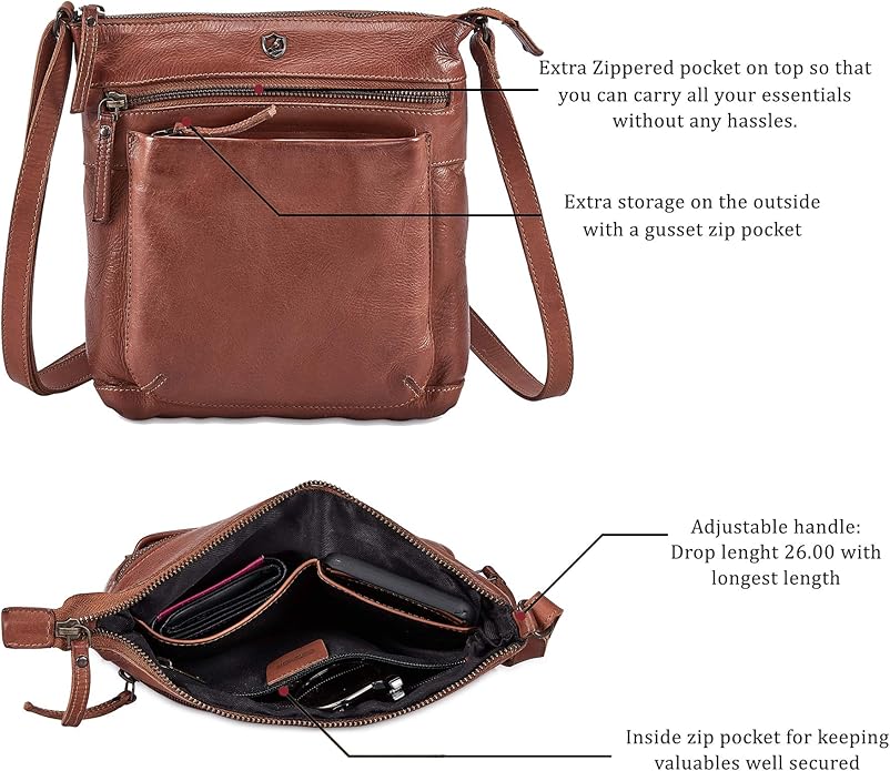 Real Leather Purse for Women Crossbody Bag Travel Shoulder Handbag Small Vintage Pocketbook | Real Leather, Travel, Shoulder, Small, Vintage