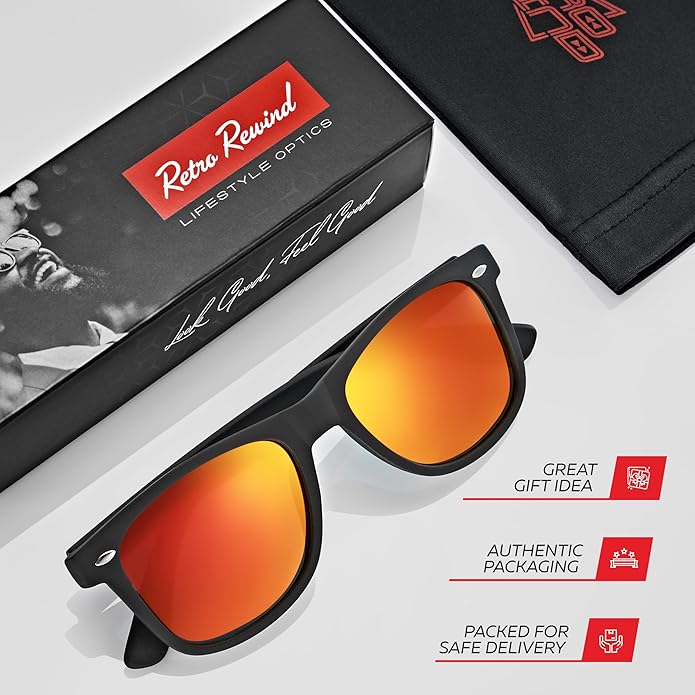 Retro Rewind Polarized Sunglasses for Men and Women - UV Protection Classic Sun Glasses
