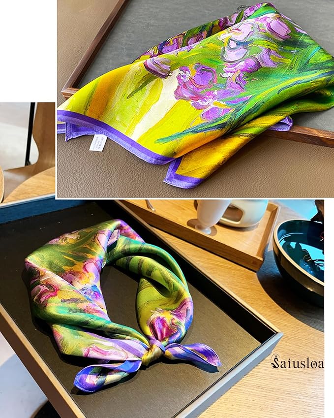 Neck Scarf For Womens Silky Head Scarves Hair Bandanas Square Scarf Fashion Accessories lightweight
