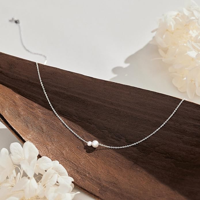 Gold Pearl Necklaces for Women Trendy 14k Gold Plated Dainty Necklace Simple Pearl Drop Single Charm Pendant Necklace Women's Jewelry Best Friend Birthday Gifts Gold Jewelry for Women