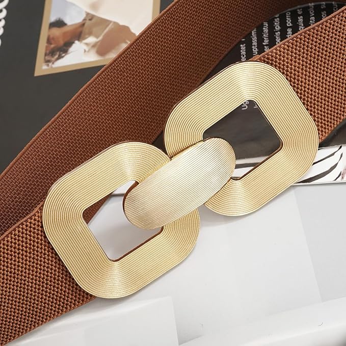 Glamorstar Women Wide Stretchy Belts Elastic Waist Belts for Dresses