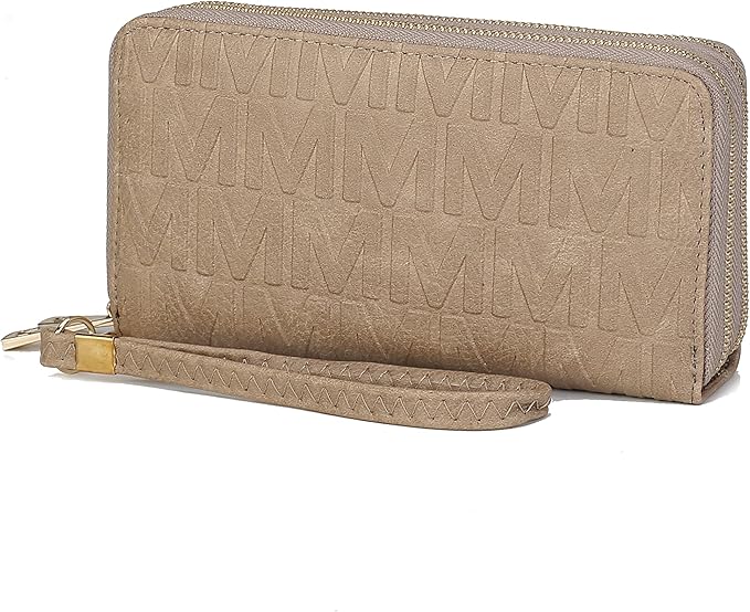 MKF Collection Wristlet Wallet for Women, Small Vegan Leather Credit Card Holder with Zipper Coin Pocket Wallet Purse Handbag By Mia K