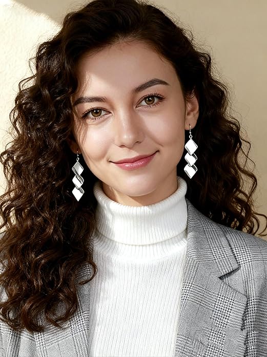 925 Sterling Silver Hooks Small Dangle Drop Earrings for Women Light Weight Tricolor Subtlety Small Fashion Dainty Perfect Jewelry for Gifts hypoallergenic Elegant Classical