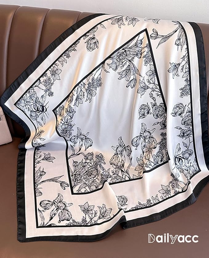 Dailyacc Hair Bandanas Scarf For Women Lightweight Fashion Neck Silk Satin Head Scarves For Sleeping Handbags Scarf