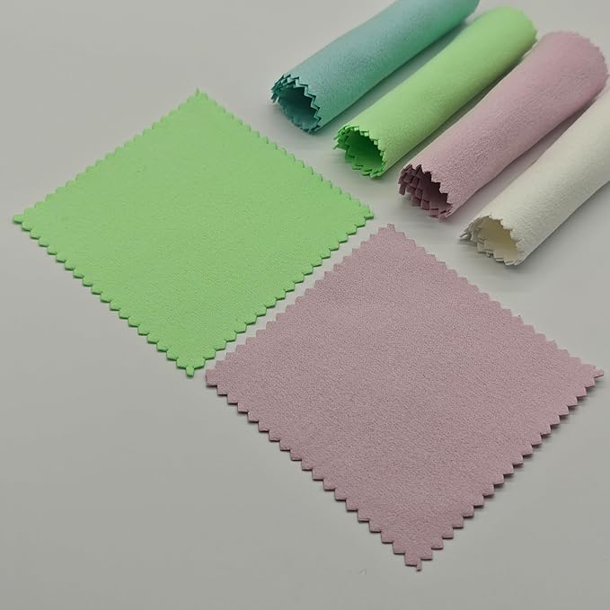 50PCS Silver Cleaning Cloth Suitable for Jewelry Cuffs Polishing Cleaner for Sterling Silver Gold Platinum Copper Silverware, Long-Lasting, Cost-Effective, and Small Easy to Carry- Aqua Blue