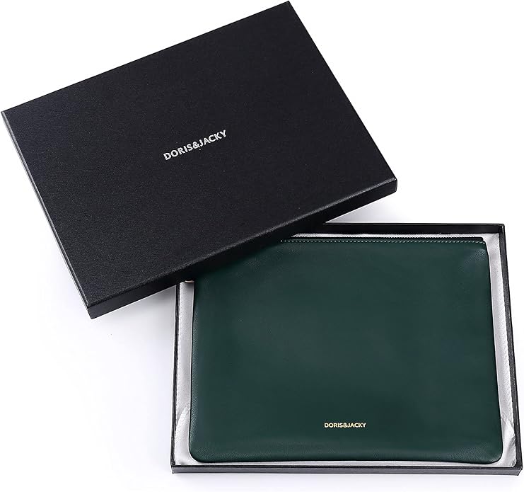 DORIS&JACKY Lambskin Leather Wristlet Clutch Purse for Women Soft Designer Slim Cell Phone Pouch Bag with Detachable Strap
