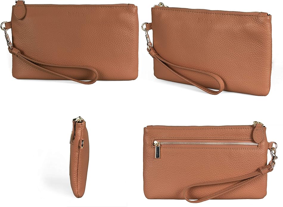 befen Genuine Leather Wristlet Clutch RFID Blocking Bag Cell Phone Wallet Purse Wristlet Wallet Purses and Handbags for Women