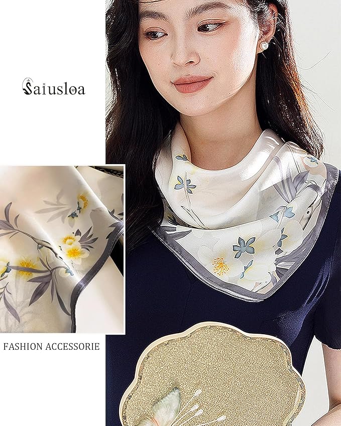 Neck Scarf For Womens Silky Head Scarves Hair Bandanas Square Scarf Fashion Accessories lightweight