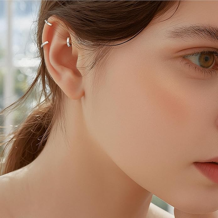 Small Gold Huggie Hoop Earrings Set for Women Men Hypoallergenic 14K Plated Stack Cartilage Earrings, Multiple Piercing Lightweight Mini Thin Cute Dainty Trendy Jewelry Set Christmas Gifts for Women