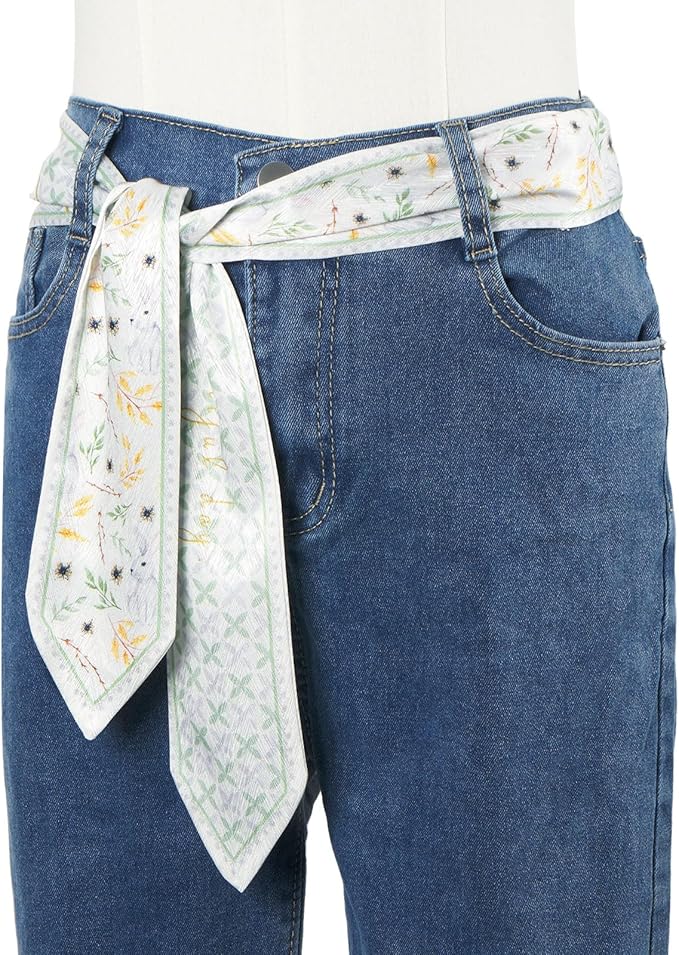 1 Pack Purse Scarf Handbags Skinny Twill Hair Scarves Narrow Neck Scarf Band Women Fashion Accessories Bag Charms