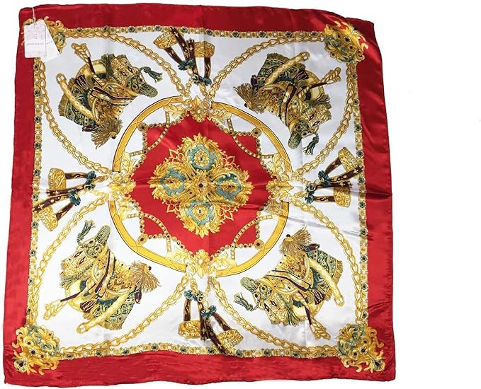 YOUR SMILE Silk Like Scarf Women's Fashion Pattern Large Square Satin Headscarf Headdress
