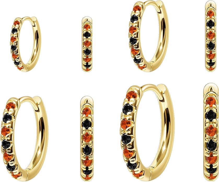 Small Gold Huggie Hoop Earrings Set for Women Men Hypoallergenic 14K Plated Stack Cartilage Earrings, Multiple Piercing Lightweight Mini Thin Cute Dainty Trendy Jewelry Set Christmas Gifts for Women