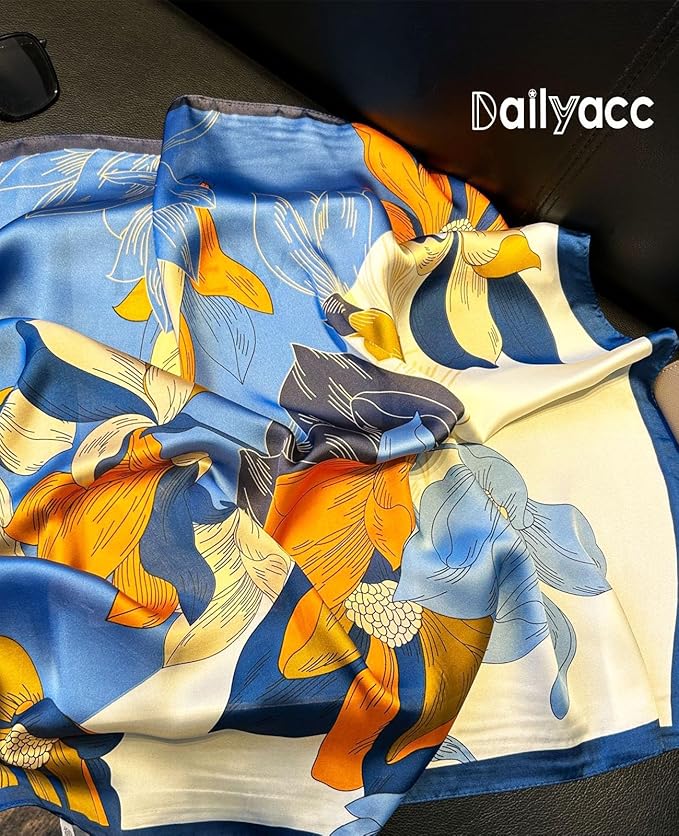 Dailyacc Hair Bandanas Scarf For Women Lightweight Fashion Neck Silk Satin Head Scarves For Sleeping Handbags Scarf