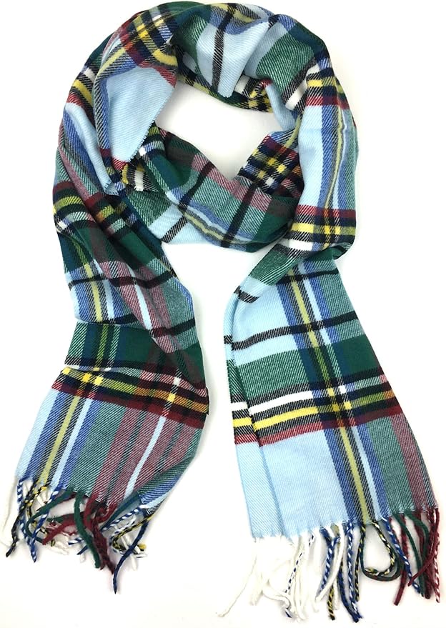 Plum Feathers Plaid Check and Solid Cashmere Feel Winter Scarf, Warm Scarfs, Cold Weather Accessories, Fringe Scarves