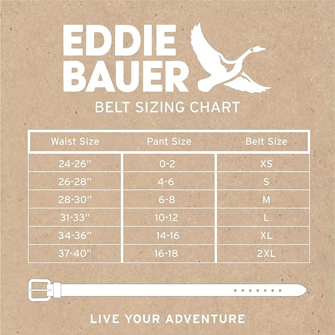 Eddie Bauer Women's Casual Leather Belts with Durable Metal Buckle