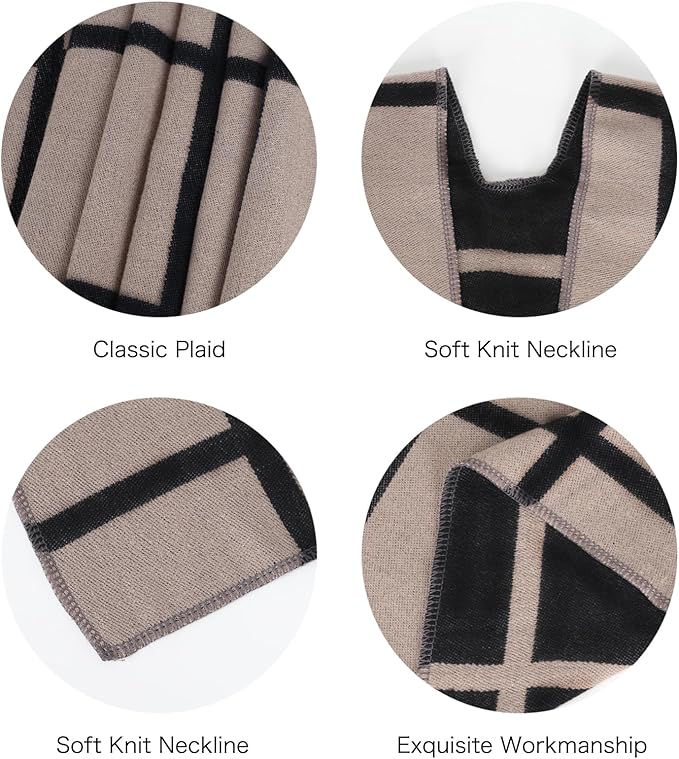 EXTREE Scarfs for Women Pashmina Silky Shawl Wrap for Evening Dressing Blanket Open Front Poncho Cape