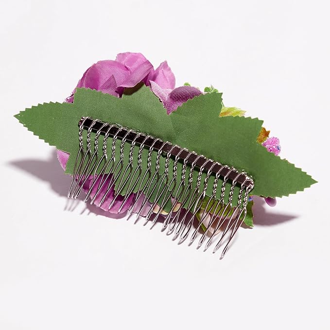 Flower Hair Clip for Women - Elegant Hair Accessory for Wedding, Party & Daily Wear (Purple)