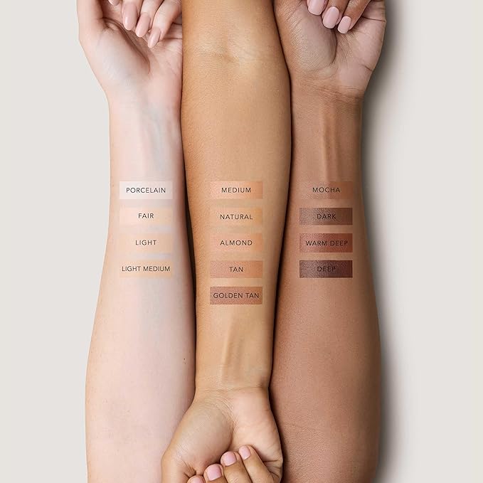 No Makeup Makeup Long-Lasting Lightweight Foundation & Brush Duo | Cruelty-Free, Fragrance-Free, Buildable, Transfer-Proof Makeup (Almond)