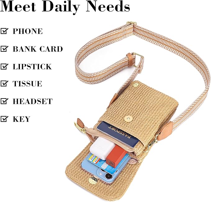 MINICAT Straw Small Summer Purses for Women Crossbody Purse Beach Bags for Everyday Cruise Travel Vacation Essentials | Straw, Small, Summer, for Everyday, Cruise, Travel, Vacation, Essentials