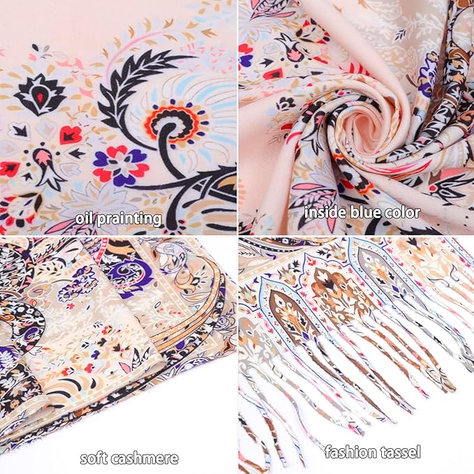 Scarf Shawl Wraps for Women Pashmina Soft Cashmere Scarf Printed Large Blanket Scarf Warm for Fall Winter