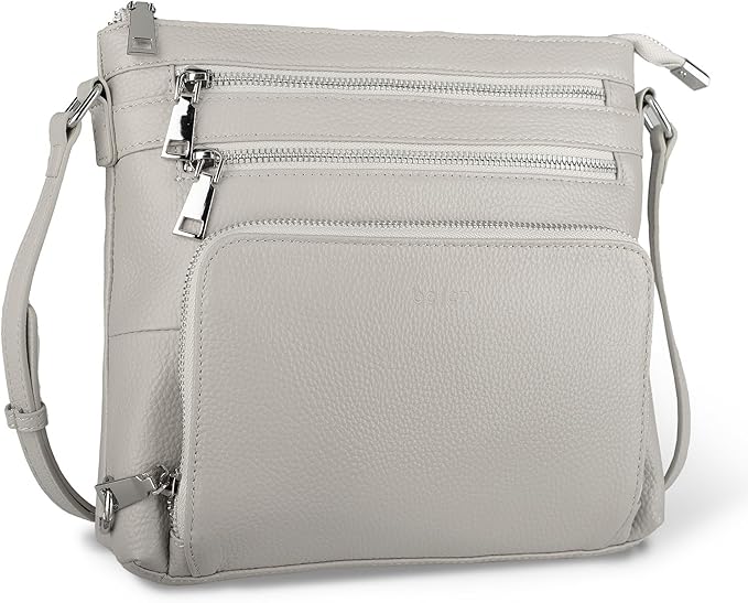 befen Genuine Leather Crossbody Bags for Women, Medium Anti-Theft Shoulder Purse with Built in RFID Wallet for Travel