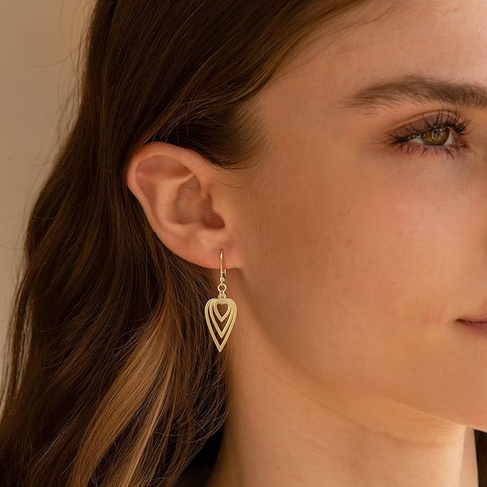 Gold Dangle Earrings for Women, 14K Gold Plated Lightweight Hypoallergenic Teardrop Drop Earrings, Trendy Leverback Minimalist Jewelry for Sensitive Ears Vacation Wear, 7-Styles