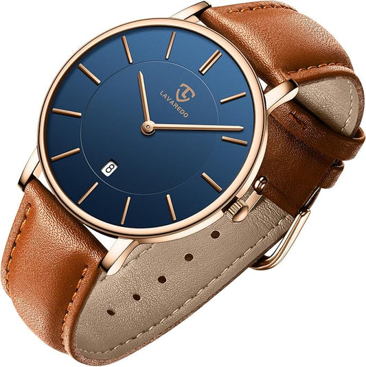 BEN NEVIS Watch, Mens Watch, Minimalist Fashion Simple Wrist Watch Analog Date with Leather Strap