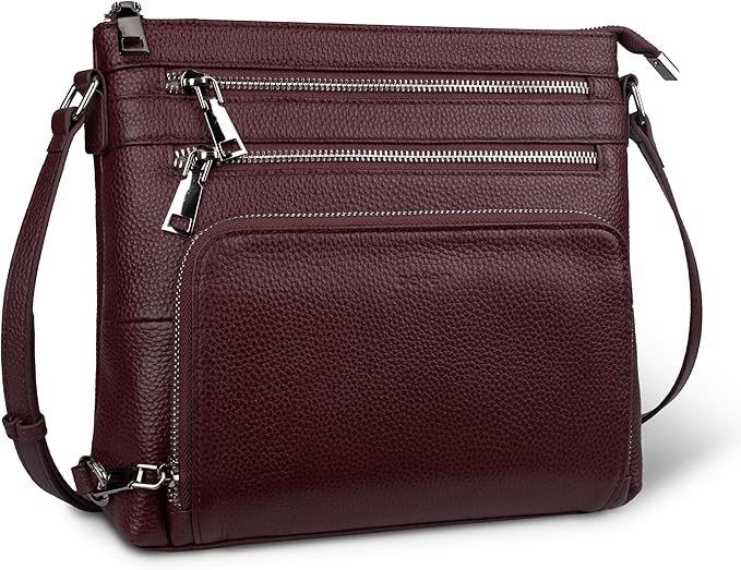 befen Genuine Leather Crossbody Bags for Women, Medium Anti-Theft Shoulder Purse with Built in RFID Wallet for Travel