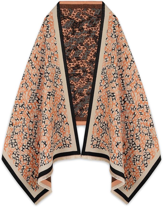 EXTREE Scarfs for Women Pashmina Silky Shawl Wrap for Evening Dressing Blanket Open Front Poncho Cape