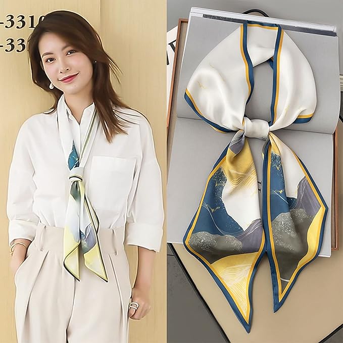 Purse Scarf For Handbags Head Scarves For Women's Hair Bags Scarfs Long Skinny Scarves Fashion Silky