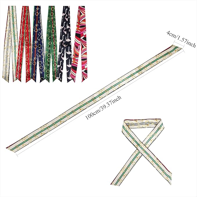 Purse Scarf for Women, Multifunctional Skinny Scarf for Bags Hair Neck Fashion Accessories
