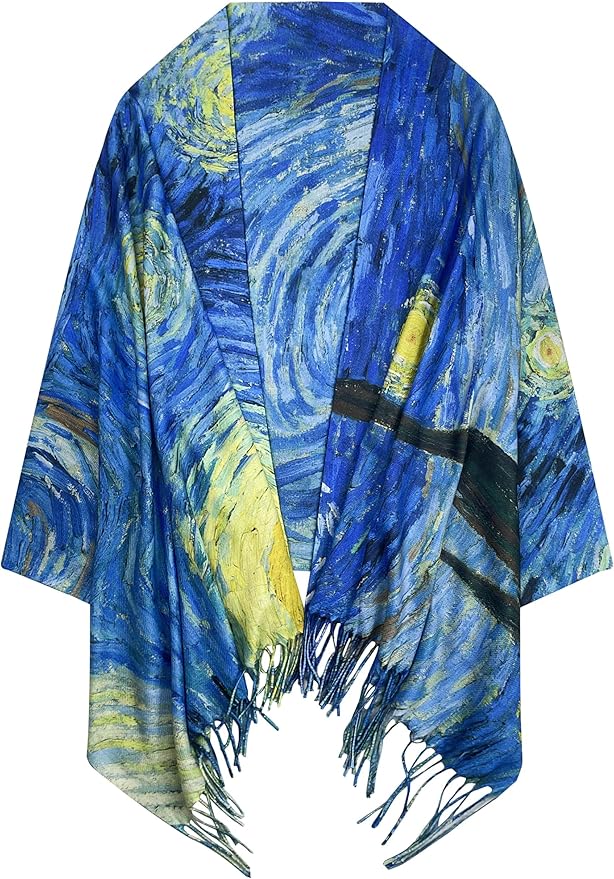 VENVSBEE Van Gogh Art Print Scarf for Women Best Gift Soft Warm Shawl Wrap Pashmina Rave