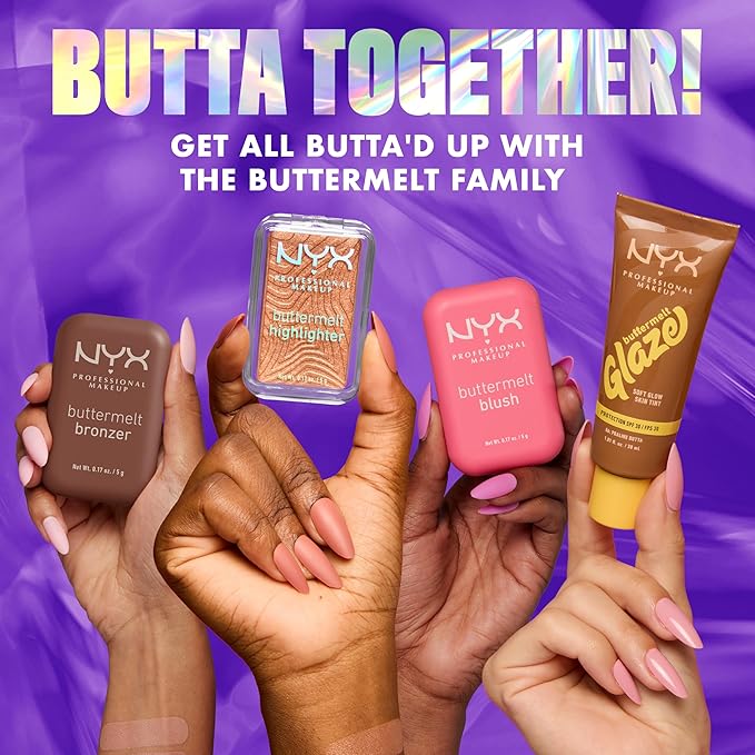 NYX PROFESSIONAL MAKEUP Buttermelt Highlighter, Powder Highlighter Makeup, With Up to 12H Wear and High Impact Glow - 20 Butta Mint (Minty Green)