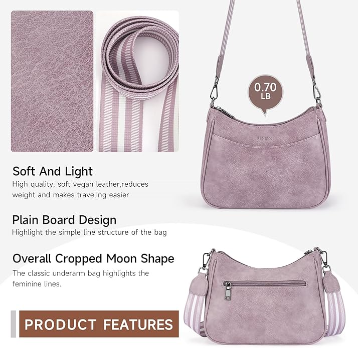 APHISON Trendy Leather Crossbody Purse with Adjustable Strap, Women's Shoulder Handbag