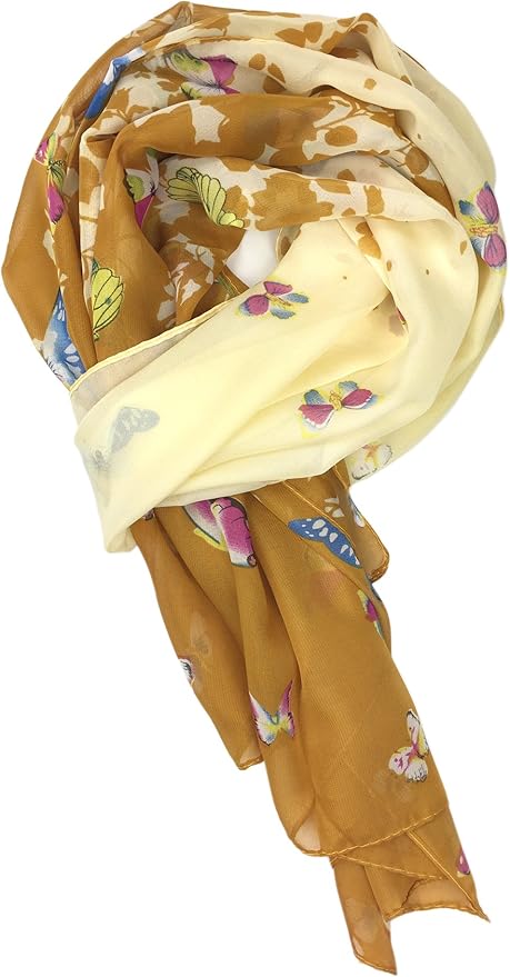 YOUR SMILE Ladies/Women's Lightweight Floral Print/Solid Color mixture Shawl Scarf For Spring Summer season