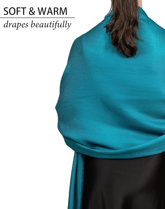 Achillea Soft Silky Pashmina Scarf for Women – Shawl Wrap for Evening Dresses, Bridesmaids, Weddings & Everyday Wear