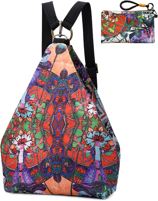 Black Butterfly Premium Backpack for Women, Bohemia Style Fashion Casual Daypack Backpack, Small Backpack Purse (20-multicolor plus)