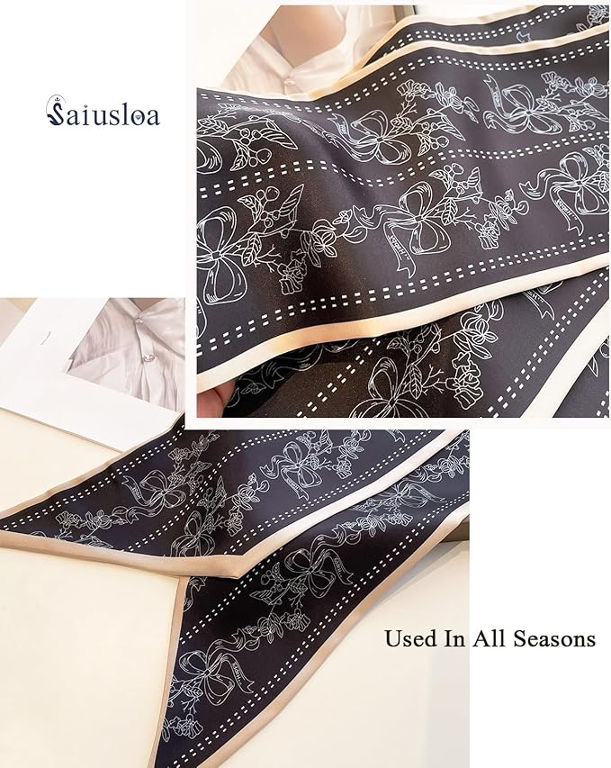 Purse Scarf For Handbags Head Scarves For Women's Hair Bags Scarfs Long Skinny Scarves Fashion Silky