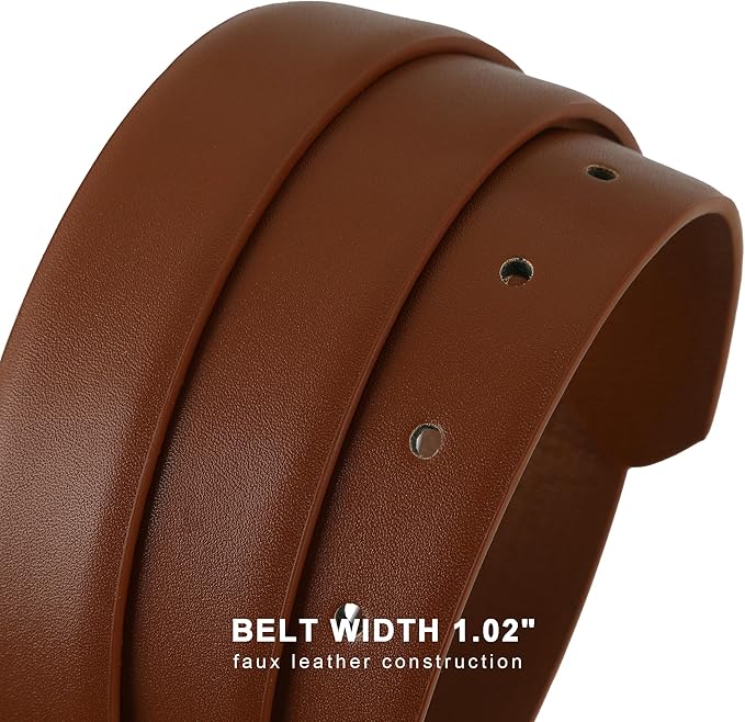 Earnda Belts for Women Faux Leather Waist Belt with Gold/Silver Buckle Casual Jeans Pants Dresses