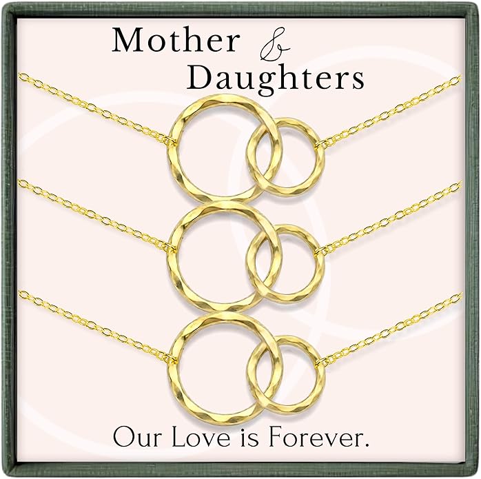 HOPE LOVE SHINE Mom Gift from Daughter - Sentimental, Meaningful Mother and Daughter Necklace, Jewelry, 14k Gold Plated Sterling Silver