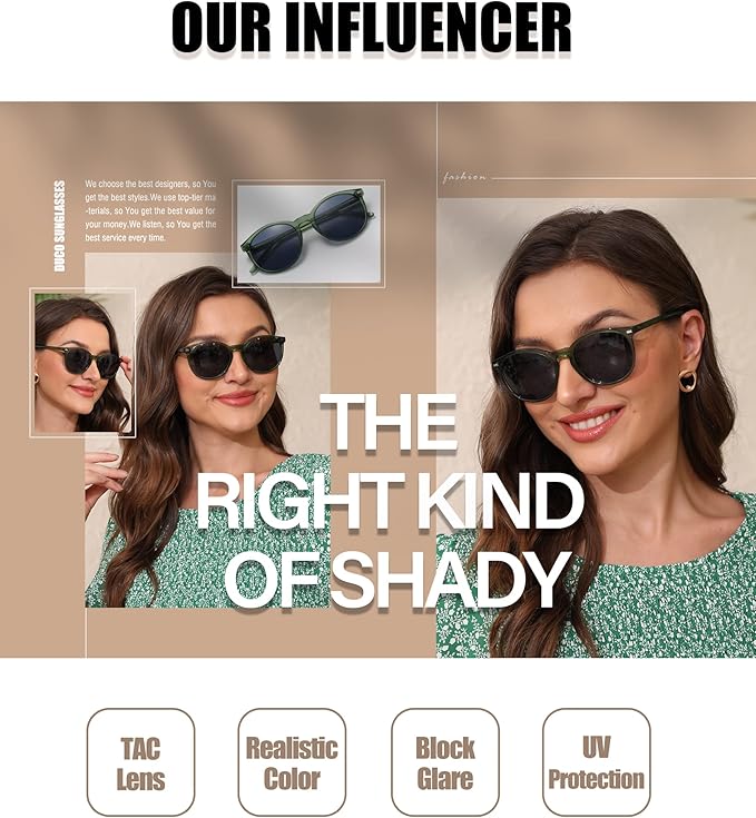 DUCO Polarized Sunglasses for Women Retro Round Women's Sunglasses Classic Vintage UV400 Shades DC1230