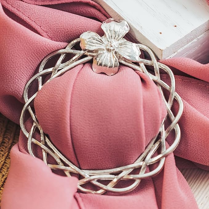 Handmade Pewter Scarf Rings and Slides - Metal Clip for Women Scarves - American Made