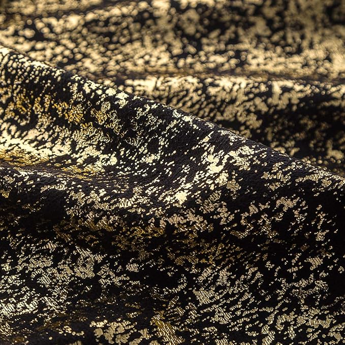 Xinrjojo Black and Gold Throw Pillows Pack of 2, Shimmery Pillow, Soft Sparkling Decorative Square Black Throw Pillow Covers Set 16 x 16 Inch, Cushion Pillowcases for Sofa Bedroom Car Bronzing