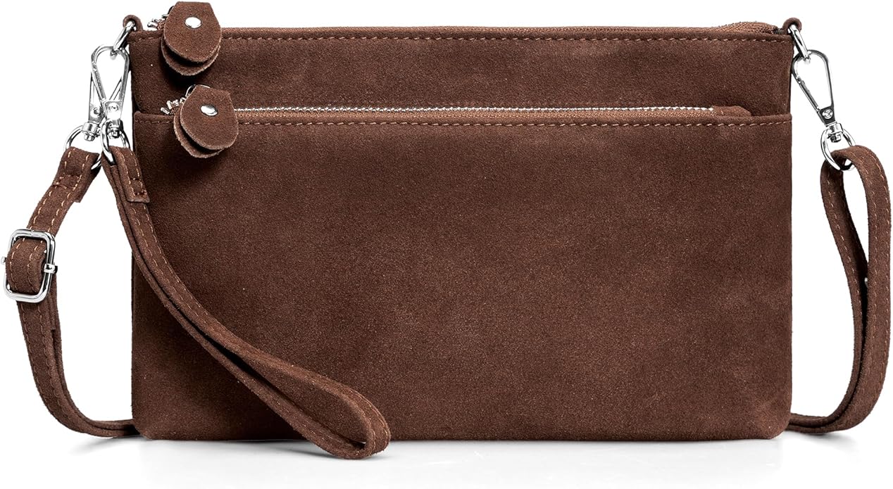 befen Genuine Leather Wristlet Clutch Wallet Purses with RFID Blocking, Small Crossbody Bags Shoulder Handbag for Women