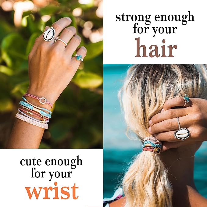 K'lani Hair Tie Bracelets for Women - Elastic Hair Bands That Double as Stylish Jewelry - Live - Small