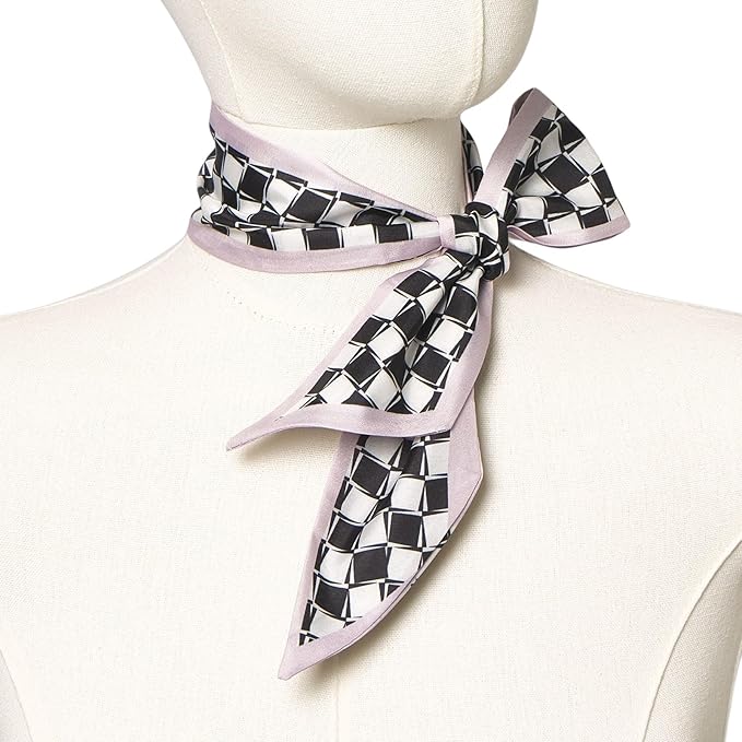 4 Pack Purse Scarf Handbags Skinny Twill Hair Scarves Narrow Neck Scarf Band Women Fashion Accessories Bag Charms