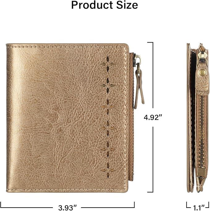 Lavemi Ultra Thin Small Compact Leather Womens Girls Wallets RFID Blocking Credit Card Holder for Women