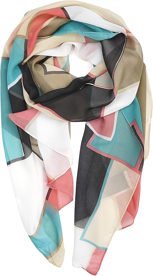 YOUR SMILE Ladies/Women's Lightweight Floral Print/Solid Color mixture Shawl Scarf For Spring Summer season